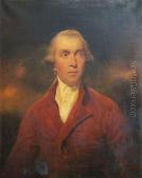 Portrait Of A Gentleman In A Red Jacket Oil Painting by James Northcote