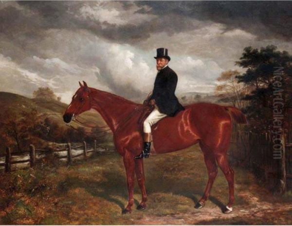 Gentleman On Horseback Oil Painting by Benjamin Cam Norton