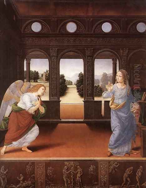 Annunciation 1480-85 Oil Painting by Lorenzo Di Credi