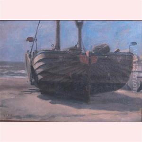 Beached Boat Oil Painting by William Edward Norton