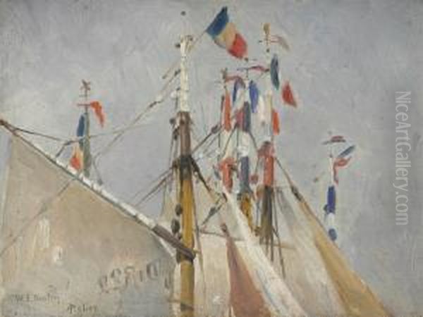 Masts And Flags Oil Painting by William Edward Norton