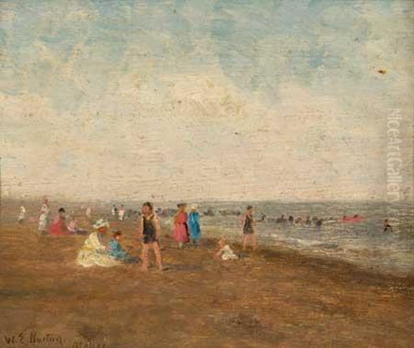 Figures On A Beach Oil Painting by William Edward Norton