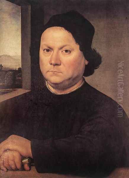 Portrait of Perugino c. 1504 Oil Painting by Lorenzo Di Credi