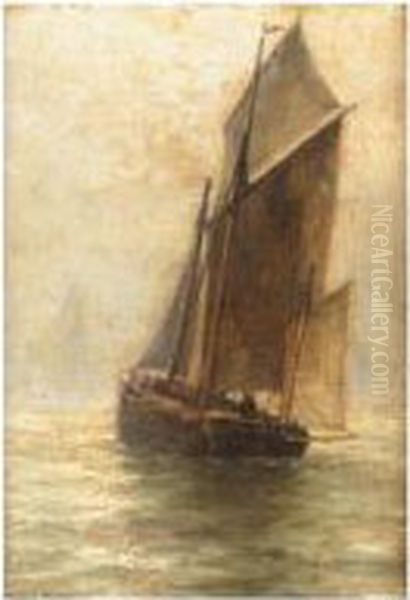 Sailing Barge Oil Painting by William Edward Norton