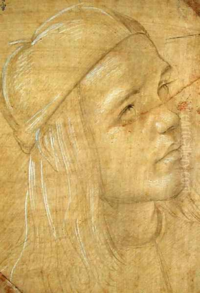 Head of a young man, c.1480 Oil Painting by Lorenzo Di Credi