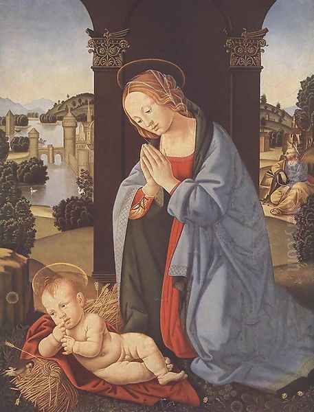 The Holy Family Oil Painting by Lorenzo Di Credi