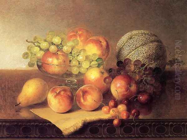 Tabletop Still Life with Fruit Oil Painting by Robert Spear Dunning