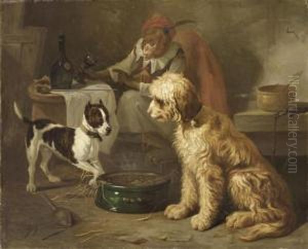 Meal In The Tavern. Oil Painting by Zacharias Noterman