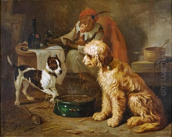 A Meal In The Tavern Oil Painting by Zacharias Noterman