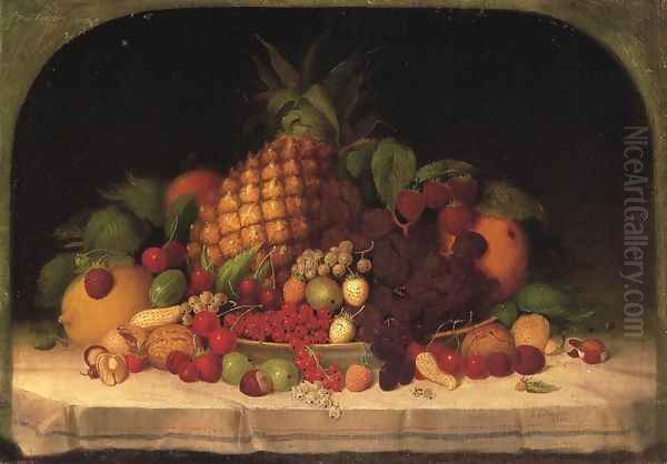 Fruit Piece Oil Painting by Robert Spear Dunning