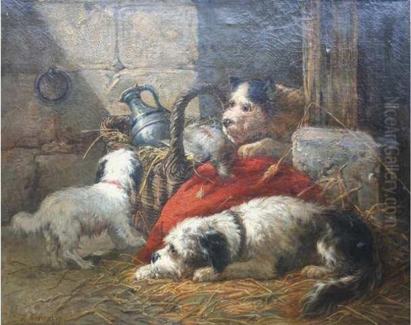 Chiots Oil Painting by Zacharias Noterman