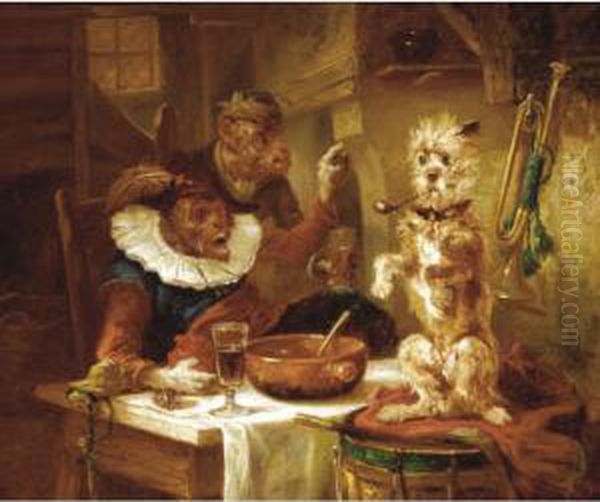 The Performing Dog Oil Painting by Zacharias Noterman