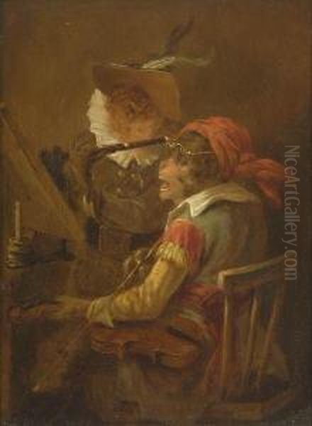 Affenkonzert. Oil Painting by Zacharias Noterman