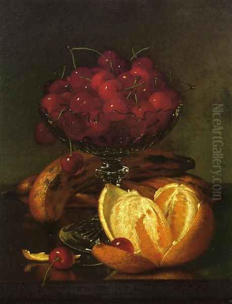 Still Liife of Compote, Cherries, Three Bananas and Orange Oil Painting by Robert Spear Dunning