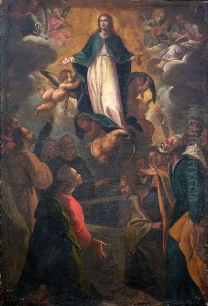 Himmelfahrt Maria. Oil Painting by Pietro Novelli Il Monrealese