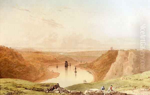 The Avon Gorge From Clifton Down, Looking Towards The Severn Estuary Oil Painting by Francis Danby