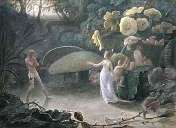 Oberon and Titania A Midsummer Nights Dream Oil Painting by Francis Danby