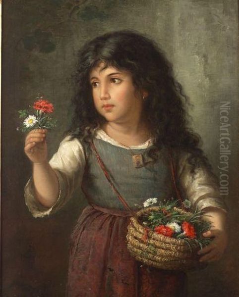 Flower Seller Oil Painting by Stefano Novo