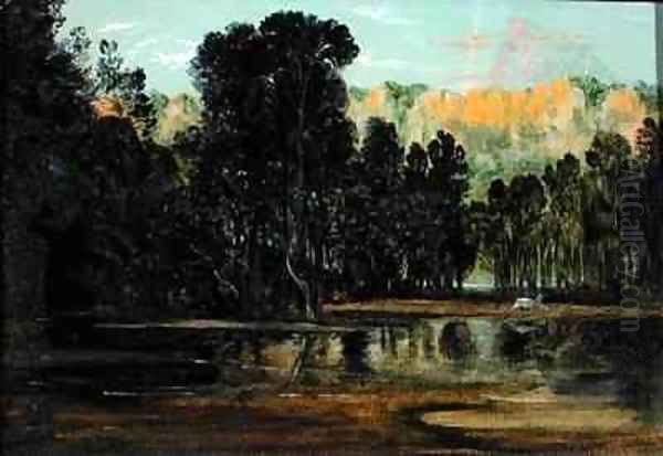 A Wooded Landscape at Sunset Oil Painting by Francis Danby