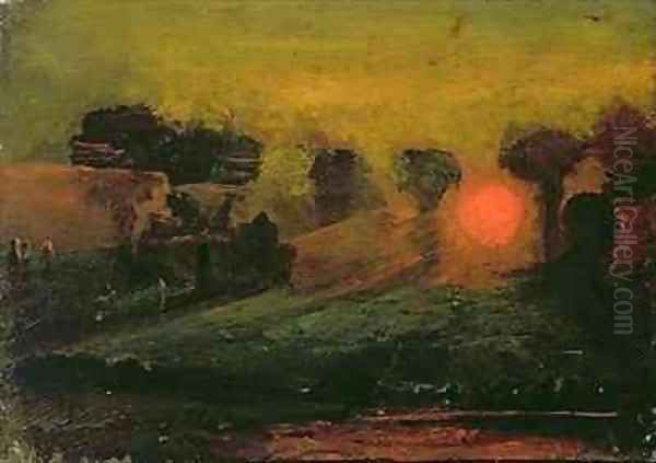 Sunset through Trees Oil Painting by Francis Danby