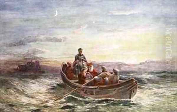 The escape of Mary Queen of Scots from Loch Leven Castle Oil Painting by Francis Danby