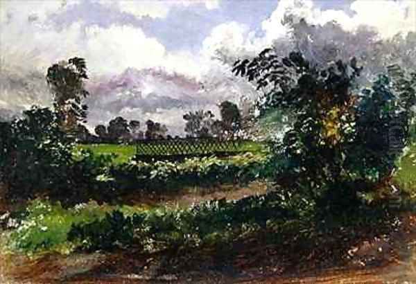 A View across the Artists Garden from his House at Exmouth Devonshire Oil Painting by Francis Danby