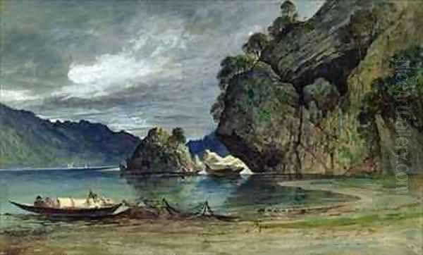 The Approach of a Storm on Liensfjord Oil Painting by Francis Danby