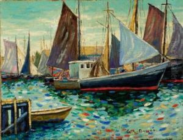 Gloucester Harbor Oil Painting by George Loftus Noyes