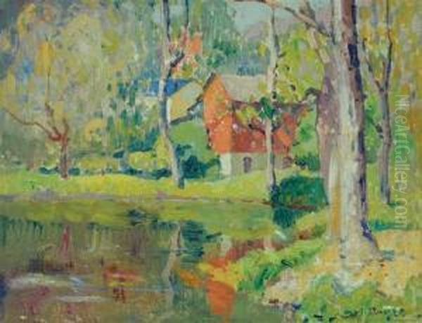 The Old Mill, Addingham, Pennsylvania Oil Painting by George Loftus Noyes