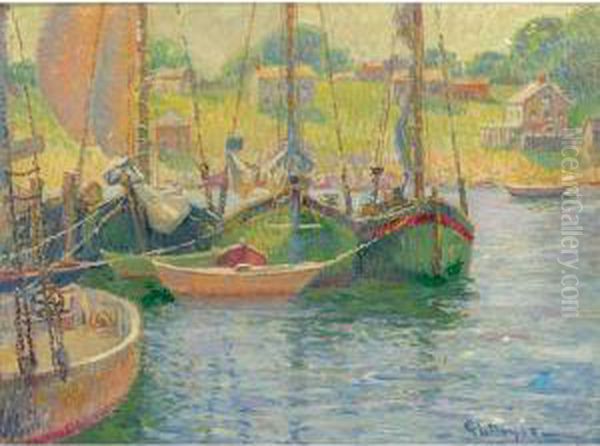 Gloucester Fishing Boats Oil Painting by George Loftus Noyes