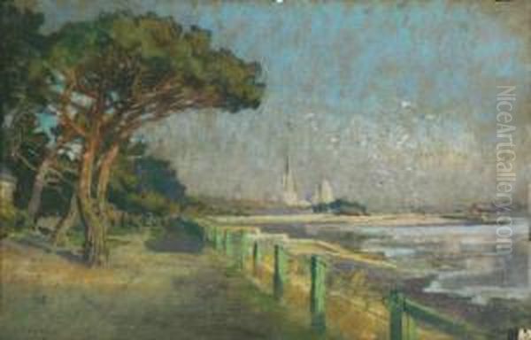 Promenade Au Bord De L'eau Oil Painting by Alexandre Nozal