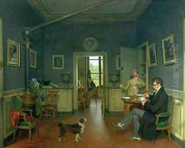 Interior of a Dining Room Oil Painting by Martin Drolling