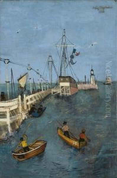 Seesteg Ostende Oil Painting by Felix Nussbaum