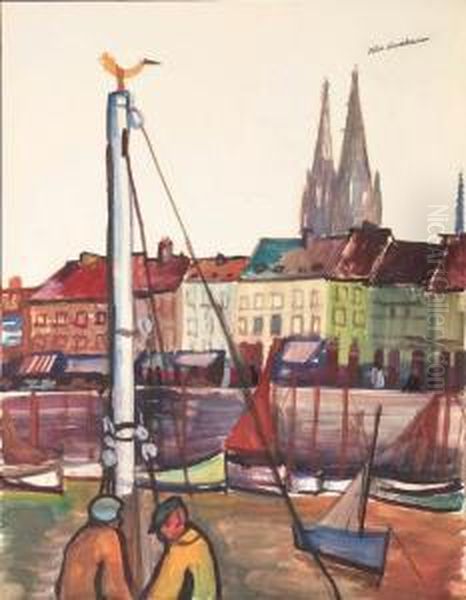 The Harbour Of Ostend Oil Painting by Felix Nussbaum