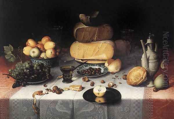 Still Life With CheesesStill-Life with Cheeses c. 1615 Oil Painting by Floris Claesz Van Dijck