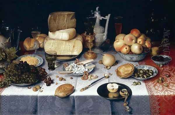 Still-Life 1610 Oil Painting by Floris Claesz Van Dijck