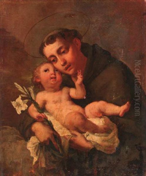 Saint Francis Holding The Infant Christ Oil Painting by Carlo Francesco Nuvolone