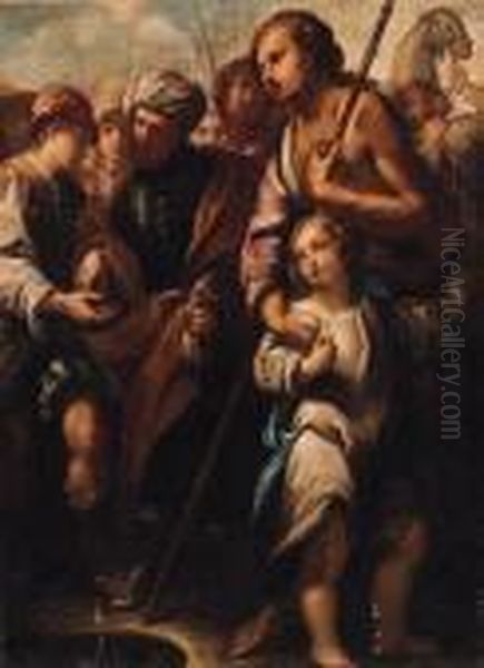 Joseph Sold Into Slavery Oil Painting by Giuseppe Nuvolone