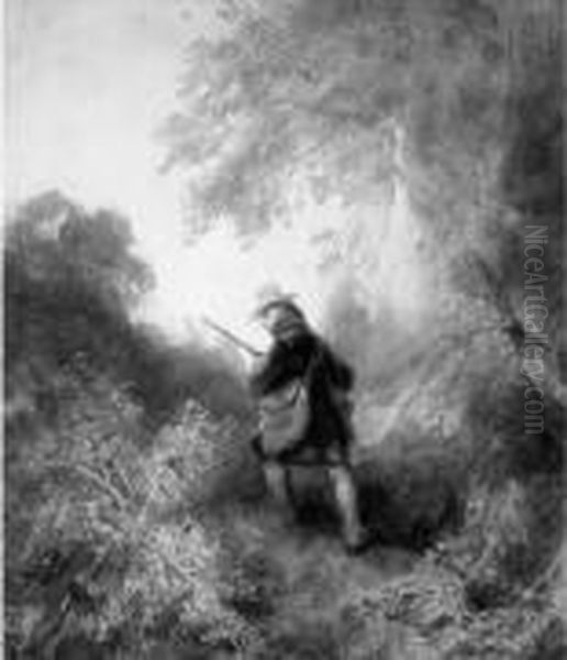 Le Chasseur Oil Painting by Wijnandus Johannes Josephus Nuijen