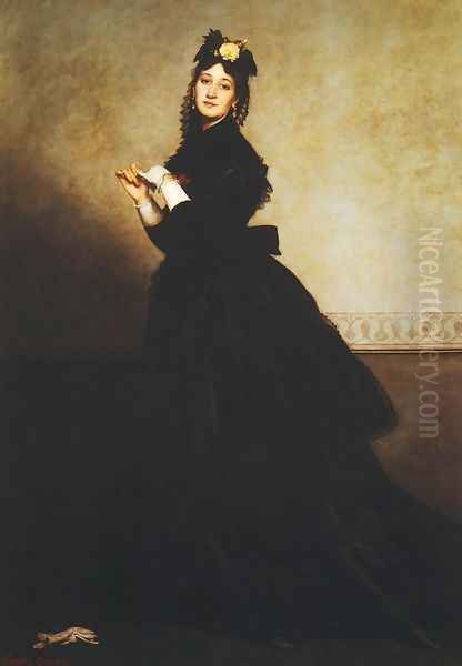 The Woman with the Glove, 1869 Oil Painting by Carolus (Charles Auguste Emile) Duran