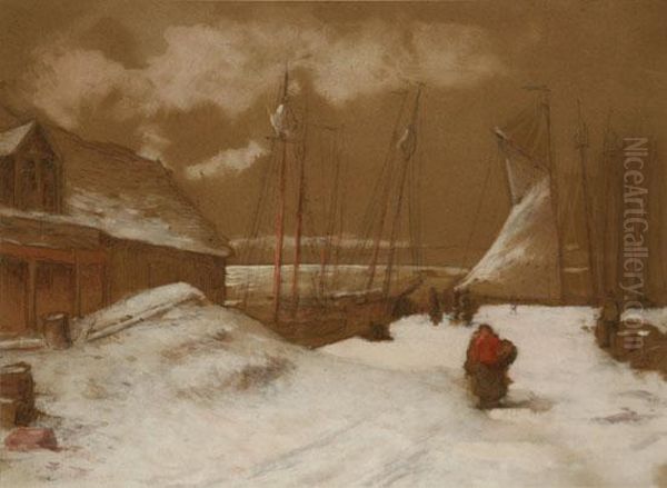 Snowy Wharf by Edgar Hewitt Nye