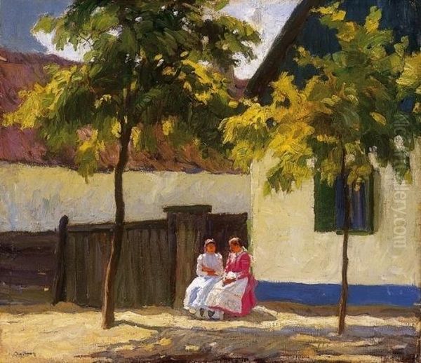 Sunday Afternoon Oil Painting by sandor Nyilasy