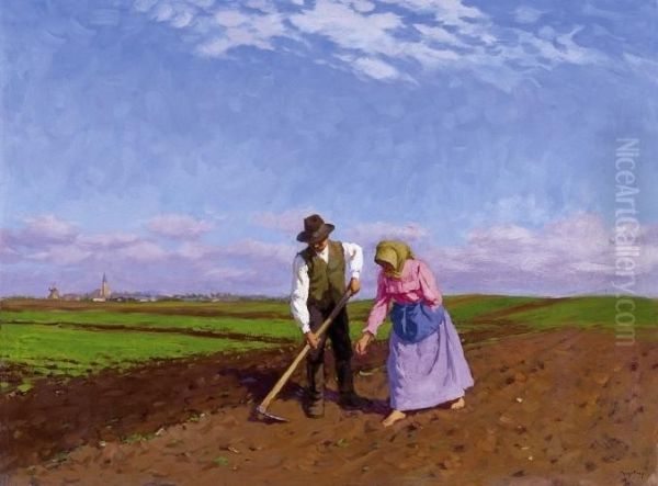 In The Field Oil Painting by sandor Nyilasy