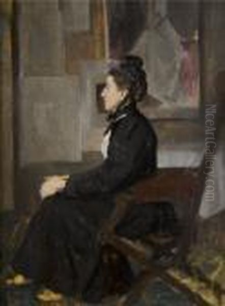 Study Of A Lady Seated In A Studio by Dermod William O'Brien