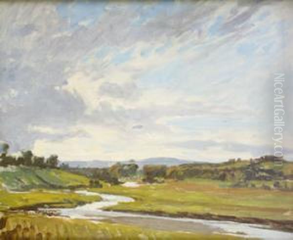 The Liffey At Straffan Oil Painting by Dermod William O'Brien