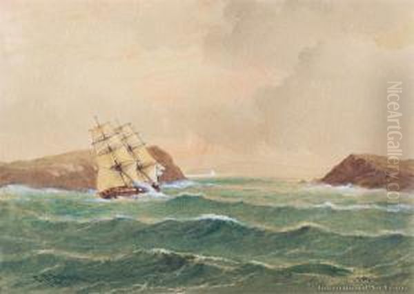 Entrance To Port Philip Bay Oil Painting by George O'Brien