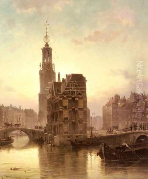 Amsterdam Oil Painting by Cornelis Christiaan Dommelshuizen