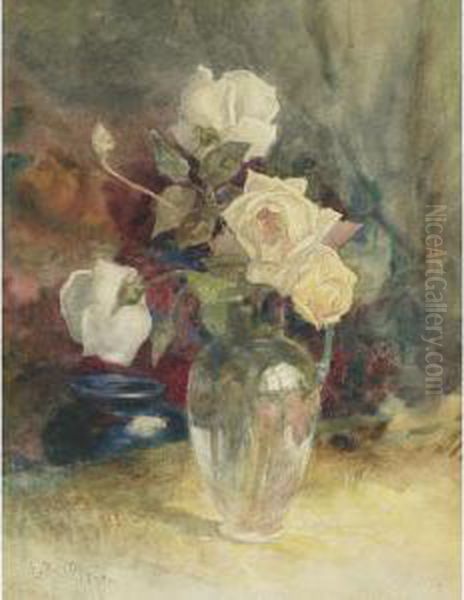 Still Life With Roses Oil Painting by Lucius Richard O'Brien