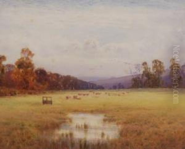 Cows At Pasture Oil Painting by Helen O'Hara