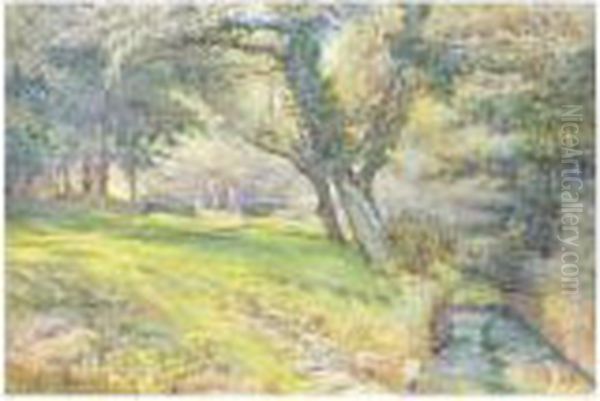 The Path Beside The Brook Oil Painting by Helen O'Hara